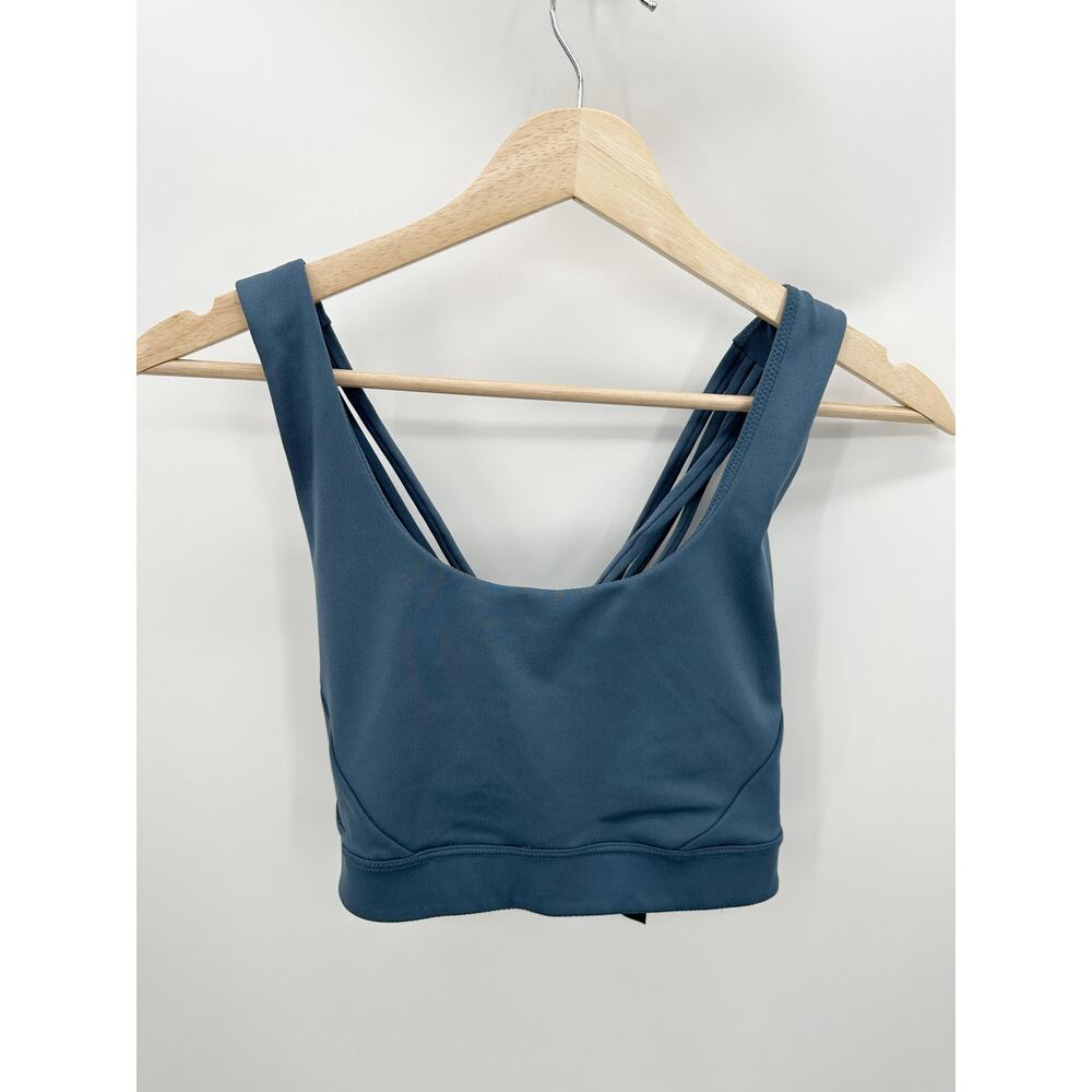 Victorias Secret ON POINT Blue‎ Strappy Sports Bra Womens Size Large L EY27